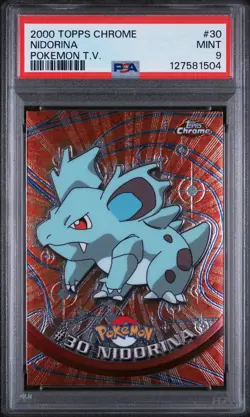 2000 TOPPS CHROME POKEMON T.V. #30 NIDORINA PSA 9 - Image 1