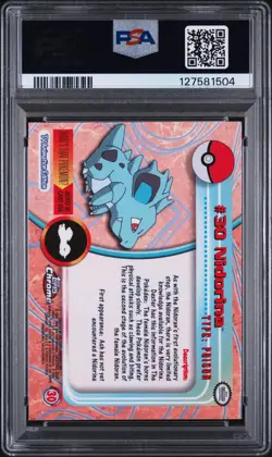 2000 TOPPS CHROME POKEMON T.V. #30 NIDORINA PSA 9 - Image 2