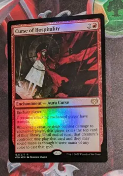 MTG *FOIL * Innistrad:Crimson Vow Rare CURSE OF HOSPITALITY NM - Image 1