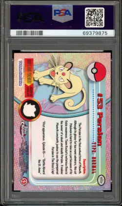 Pokemon PSA 9 Mint Topps Chrome Series 1 Persian #53 - Image 2