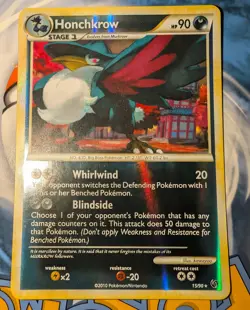 Honchkrow 15/90 Pokemon Undaunted Reverse Holo Rare LP - Image 1