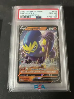 2020 Pokemon SWSH Grapploct V Champion's Path #032 PSA 10 GEM MT FREE SHIPPING - Image 2