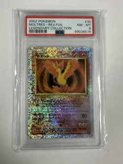 Moltres Legendary Collection 2002 Reverse Holo Pokemon Card TCG PSA 8 - Image 1