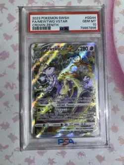 2023 POKEMON SWSH CROWN ZENITH FA/MEWTWO VSTAR PSA 10 GEM MINT GG44 - Image 4