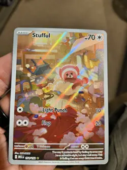 Pokemon TCG Stufful Holo Illustration Rare #154/132 From Mega Evolution Set NM - Image 1