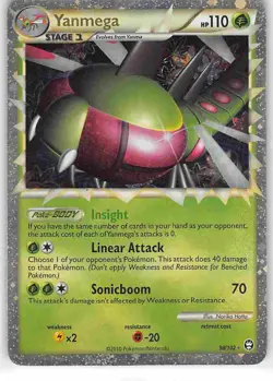 Yanmega 98/102 Rare Prime HGSS Triumphant Pokemon MP - Image 1
