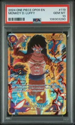 2024 ONE PIECE JPN EMPERORS IN THE NEW WORLD #119 MONKEY D. LUFFY PSA 10 - Image 1