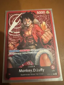 One Piece TCG Foil Monkey.D.Luffy - ST01-001 - Leader Errata NM/M English CCG - Image 1