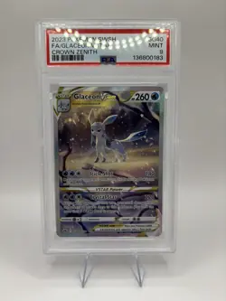 Pokemon TCG Glaceon VSTAR Full Art Crown Zenith Galarian Gallery GG40/GG70 PSA 9 - Image 1