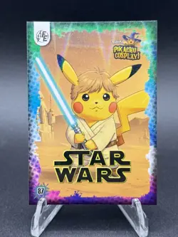 Star Wars Luke Skywalker Pikachu Card Holo - Halloween Pikachu Cosplay Pokemon - Image 1