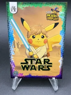 Star Wars Luke Skywalker Pikachu Card Holo - Halloween Pikachu Cosplay Pokemon - Image 2