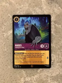 Disney Lorcana Whispers in the Well Hades Looking for a Deal Legendary Non Foil - Image 1