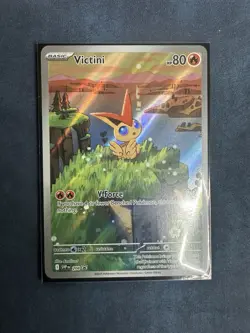 Pokemon Victini 208 Illustration Rare Scarlet & Violet Black Star Promo NM - Image 1