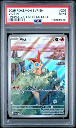 2025 POKEMON SVP PROMO UNOVA VICTINI ILLUSTRATION COLLECTION #208 VICTINI PSA 9 - Image 1