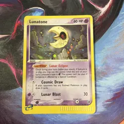 Pokemon TCG Lunatone EX Sandstorm 8/100 Holo Rare - Image 1
