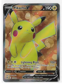 Pikachu V 157/172 Brilliant Stars SWSH Ultra Rare Full Art FA Pokemon TCG NM - Image 1
