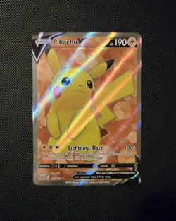 2022 Pokemon TCG Pikachu V Full Art 157/172 Swsh09: Brilliant Stars Holo NM/Mint - Image 1
