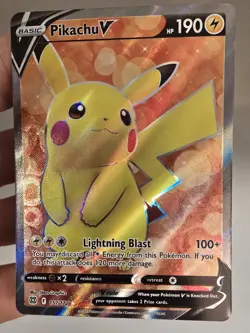 Pokemon TCG Brilliant Stars Pikachu v Full Art Card 157/172 NM Condition - Image 1