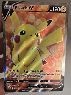Pokemon TCG Brilliant Stars Pikachu v Full Art Card 157/172 NM Condition - Image 2