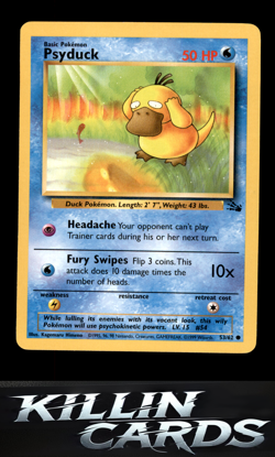 Psyduck 53/62 Common Fossil Pokemon Card LP - Image 1