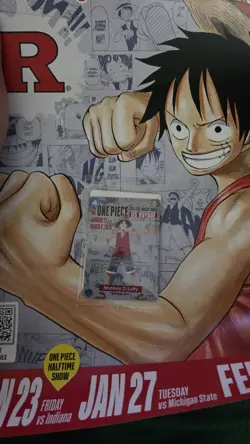 One Piece Monkey D. Luffy U.S Voyage College Basketball Card IN HAND - Image 3