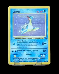 Pokemon TCG Lapras Fossil Holo Card 10/62 Series - Image 1