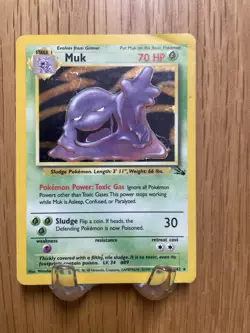 Pokemon TCG Muk Fossil Holo Rare Card 13/62 Vintage 1999 LP Good Condition - Image 5