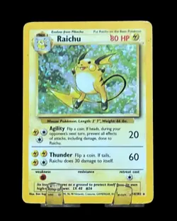 Pokemon TCG Raichu Base Set Holo Rare Card 14/102 - Image 1