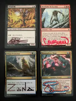 MTG Magic the Gathering x4 Lot Signed Cards Poole Velinov Zana Burburan - Image 1