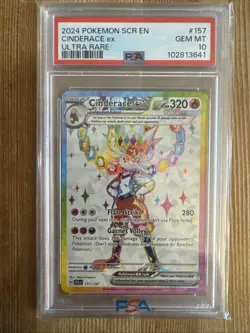 Cinderace ex 157/142 Pokemon Stellar Crown SV Full Art Ultra Rare Holo PSA 10 - Image 1