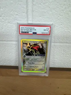 2005 POKEMON EX DELTA SPECIES #13 RAYQUAZA-REVERSE FOIL PSA 8 - Image 1