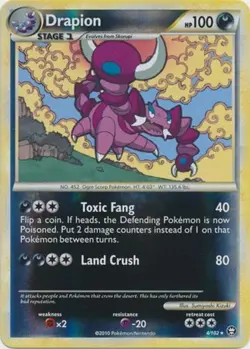 Pokemon - Drapion - 4/102 - Holo Rare - Reverse Holo - HS Triumphant - NM - Image 1