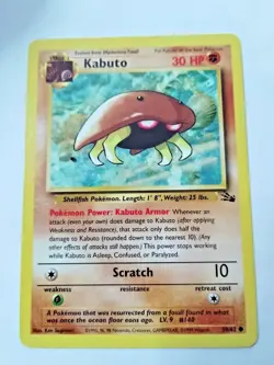 Pokemon TCG Kabuto Fossil 50 Regular Unlimited Common - Uncirculated - Image 1