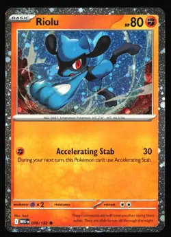 Riolu (Cosmos Holo) 076/132 ME01: Mega Evolutions - Pokemon TCG - NM - Image 1