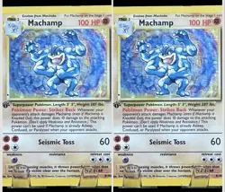 Pokemon TCG Machamp X 2 Base Set 8/102 Unlimited Holo Rare - Image 1