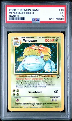 2000 POKEMON BASE SET 2 #18 VENUSAUR-HOLO PSA 5 - Image 1