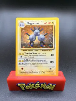 Pokemon TCG Base Set Magneton 9/102 Holo Rare Unlimited LP - Image 1