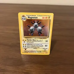 Pokemon TCG Magneton Base Set Holo Unlimited Rare Card 9/102 LP-MP Condition - Image 1