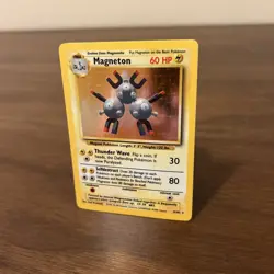 Pokemon TCG Magneton Base Set Holo Unlimited Rare Card 9/102 LP-MP Condition - Image 3