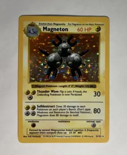 1999 Base Set Shadowless Magneton Holo #9/102 Rare WOTC Pokemon Card TCG LP NM! - Image 1