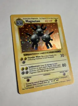 1999 Base Set Shadowless Magneton Holo #9/102 Rare WOTC Pokemon Card TCG LP NM! - Image 4