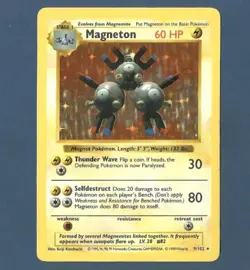 1999 Pokemon TCG Magneton Base Set 9/102 Shadowless Holo Rare XLNT LP - Image 2