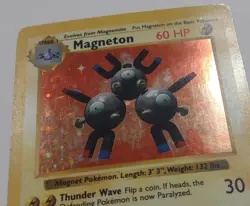 1999 Pokemon TCG Magneton Base Set 9/102 Shadowless Holo Rare XLNT LP - Image 3