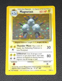 Pokemon TCG Magneton Base Set 9/102 Unlimited Holo Rare LP- - Image 1