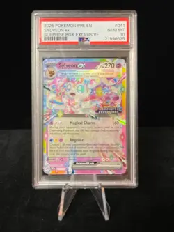 Pokemon Prismatic Evolutions Sylveon ex 041/131 Surprise Box Stamped PSA 10 - Image 1