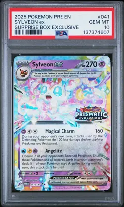 Pokemon Prismatic Evolutions Sylveon ex 041/131 Surprise Box Stamped PSA 10 - Image 1