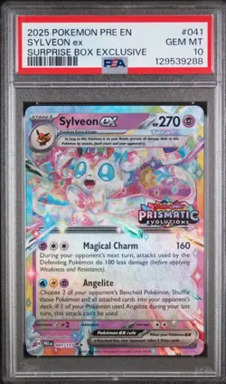 Pokemon TCG Sylveon Ex Prismatic Evolutions 041/131 Surprise Box Stamped PSA 10 - Image 1
