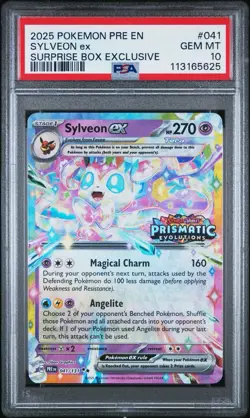 Pokemon TCG Sylveon Ex Prismatic Evolutions 041/131 Surprise Box Stamped PSA 10 - Image 1