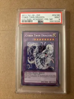 Yugioh PSA 9 MINT Cyber Twin Dragon LCGX-EN180 Secret Rare Duel Academy 2011 - Image 1