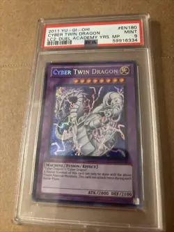 Yugioh PSA 9 MINT Cyber Twin Dragon LCGX-EN180 Secret Rare Duel Academy 2011 - Image 3